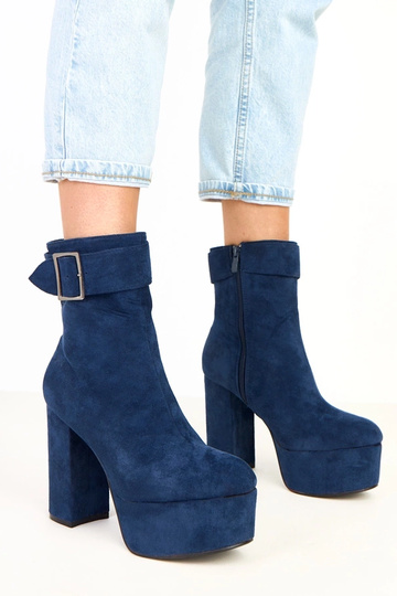 Bottines bleu marine à...