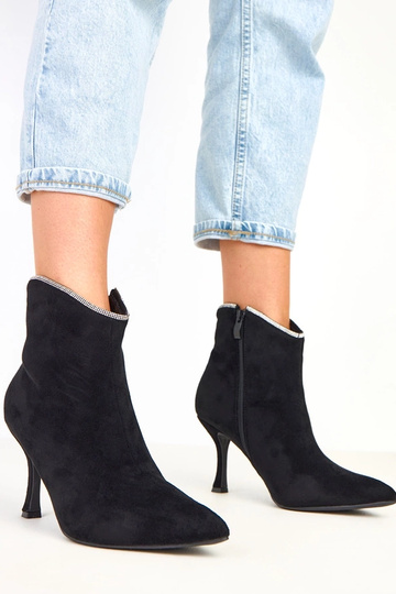 Silvia bottines noires pour femmes avec des zirconiums