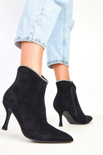Silvia bottines noires pour femmes avec des zirconiums 2