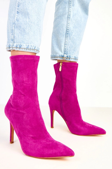 Tennille bottines en daim violettes sur talon