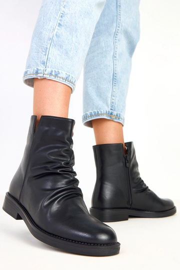 Alexis bottines noires pour femmes avec volants à l'avant