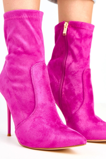 Nanila bottines violettes avec finition en daim sur talon 2