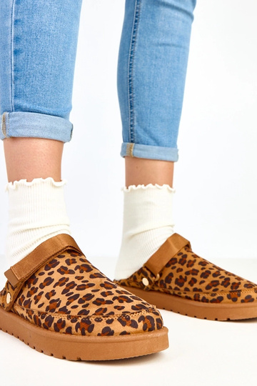 Miluska sandales à motif léopard avec velcro
