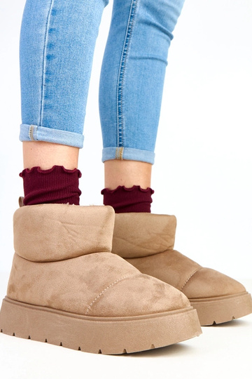 Ribeiro bottes d'hiver chaudes couleur sable sur plateforme
