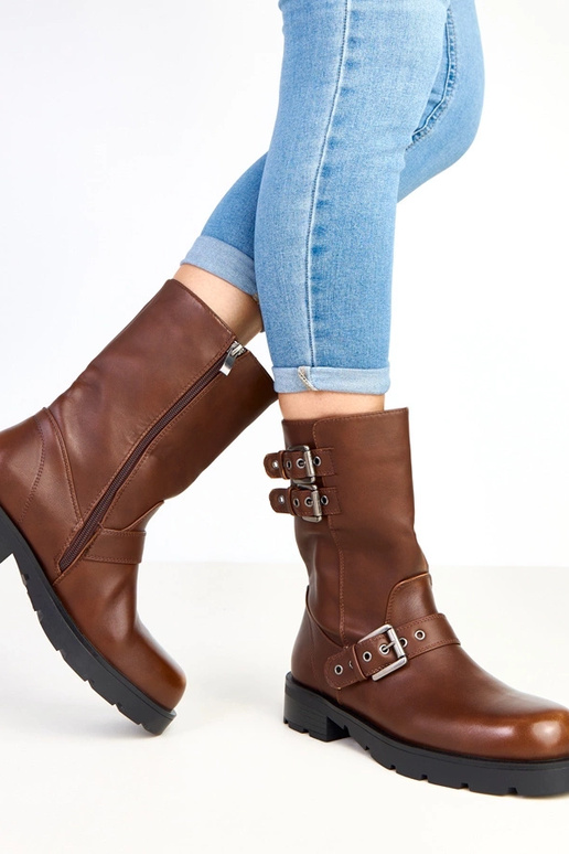 Shalay bottines marron sur plateforme...