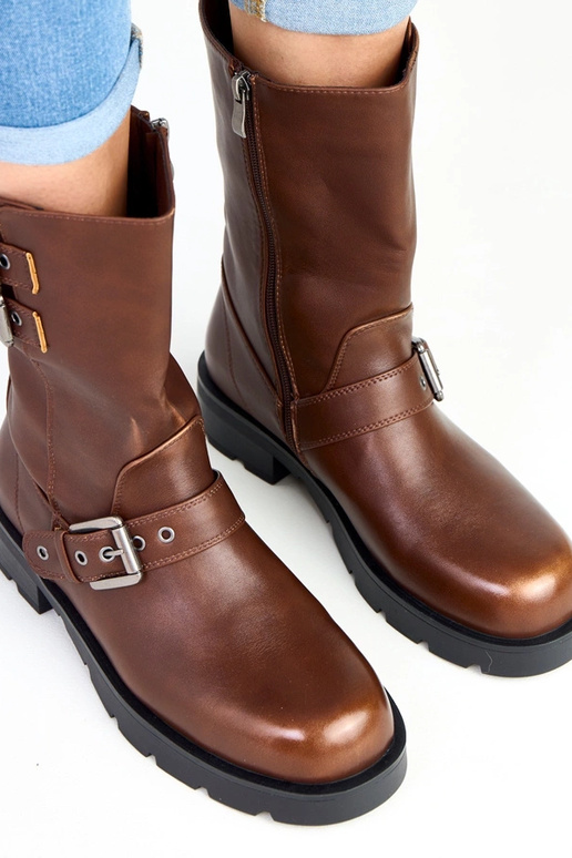 Shalay bottines marron sur plateforme...