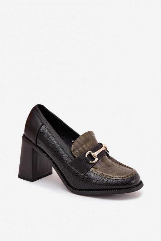 chaussures Féminin avec des talons avec une empreinte I couleur doréem Detalem vert-couleur noire Novella chaussures Féminin avec des talons avec une empreinte I couleur doréem Detalem vert-couleur noire Novella