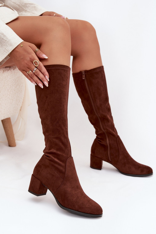 Modèle classique en daim écologiqueoÀe bottes Sergio Leone KZ205 marron foncé Modèle classique en daim écologiqueoÀe bottes Sergio Leone KZ205 marron foncé