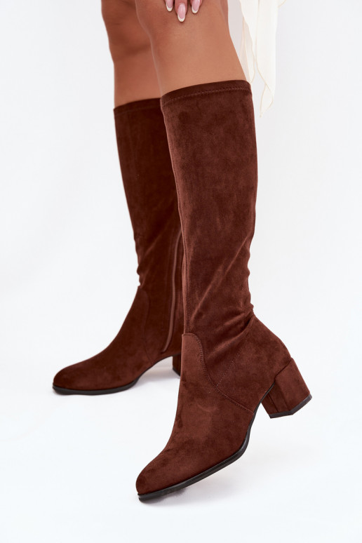 Modèle classique en daim écologiqueoÀe bottes Sergio Leone KZ205 marron foncé Modèle classique en daim écologiqueoÀe bottes Sergio Leone KZ205 marron foncé