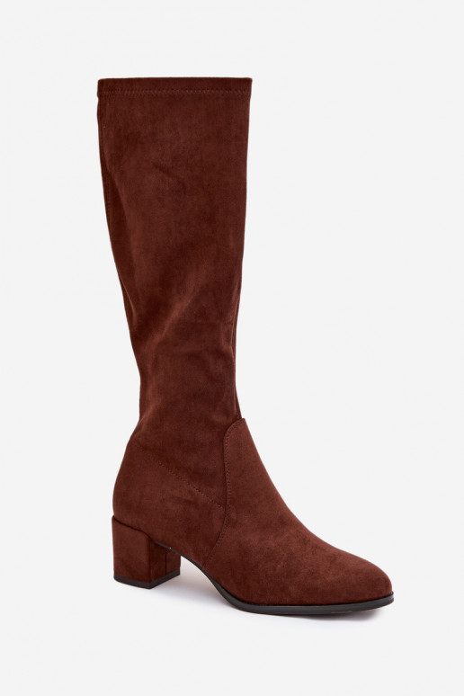 Modèle classique en daim écologiqueoÀe bottes Sergio Leone KZ205 marron foncé Modèle classique en daim écologiqueoÀe bottes Sergio Leone KZ205 marron foncé