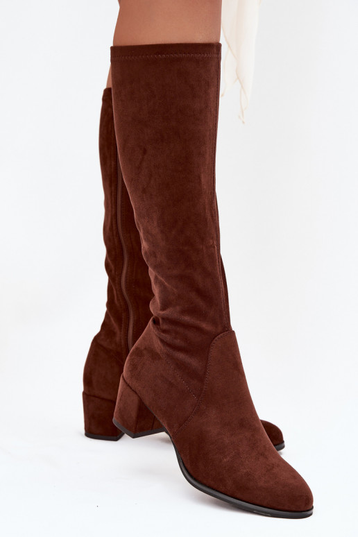 Modèle classique en daim écologiqueoÀe bottes Sergio Leone KZ205 marron foncé Modèle classique en daim écologiqueoÀe bottes Sergio Leone KZ205 marron foncé