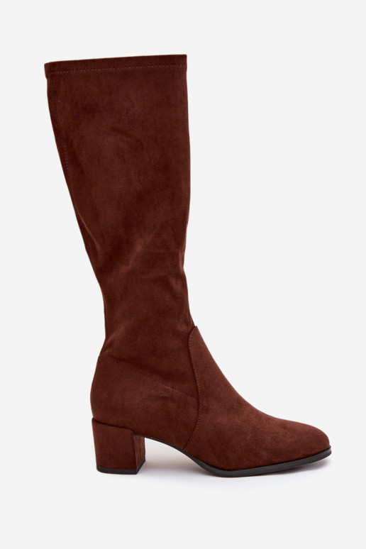 Modèle classique en daim écologiqueoÀe bottes Sergio Leone KZ205 marron foncé Modèle classique en daim écologiqueoÀe bottes Sergio Leone KZ205 marron foncé