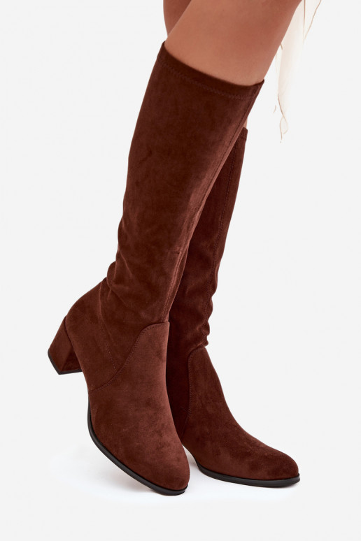 Modèle classique en daim écologiqueoÀe bottes Sergio Leone KZ205 marron foncé Modèle classique en daim écologiqueoÀe bottes Sergio Leone KZ205 marron foncé