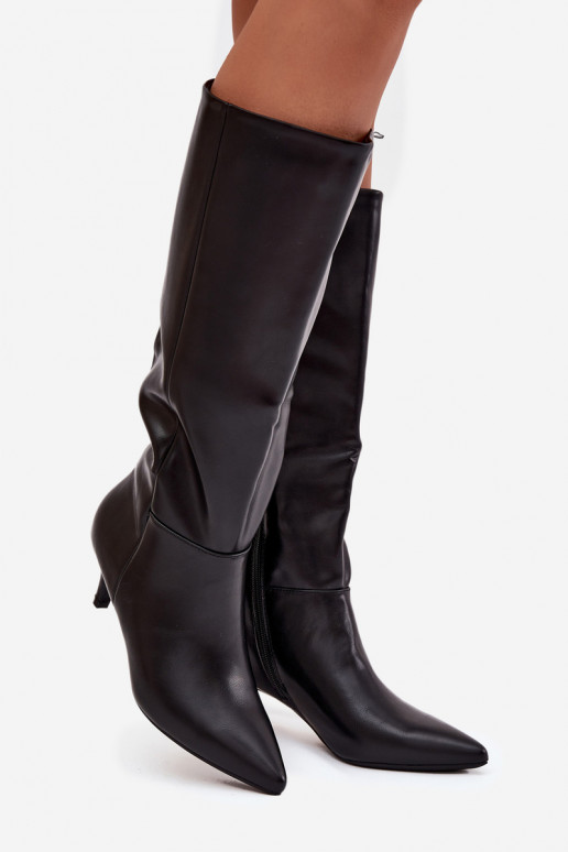 bottes pour femmes Activé Faiblej Szpilce réchauffer en cuir écologique couleur noire Il fautrcellia bottes pour femmes Activé Faiblej Szpilce réchauffer en cuir écologique couleur noire Il fautrcellia