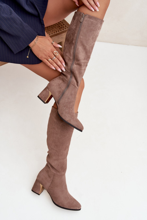 bottes pour femmes avec des talons Ze couleur doréem Élément beige Nivarae