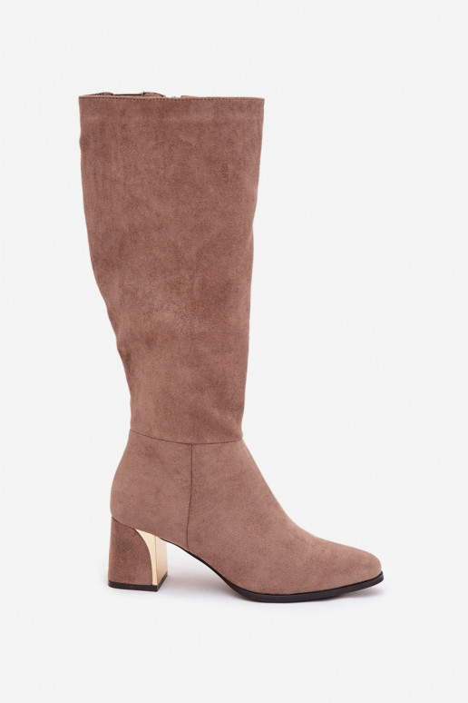 bottes pour femmes avec des talons Ze couleur doréem Élément beige Nivarae
