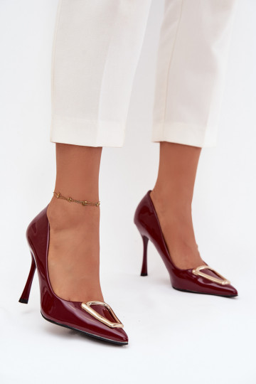 avec effet vernis chaussures à talons hauts Ze couleur doréem Detalem Bourgogne Paivelle 2