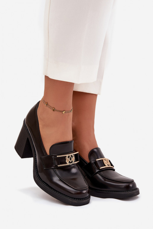 chaussures Féminin avec des talons Ze couleur doréem Detalem CzekoladoÀe Privelle