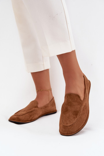 mocassins pour femmesen daim écologiqueu isocèle marron Miryelle 2