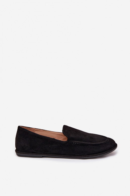 mocassins pour femmesen daim écologiqueu isocèle couleur noire Miryelle