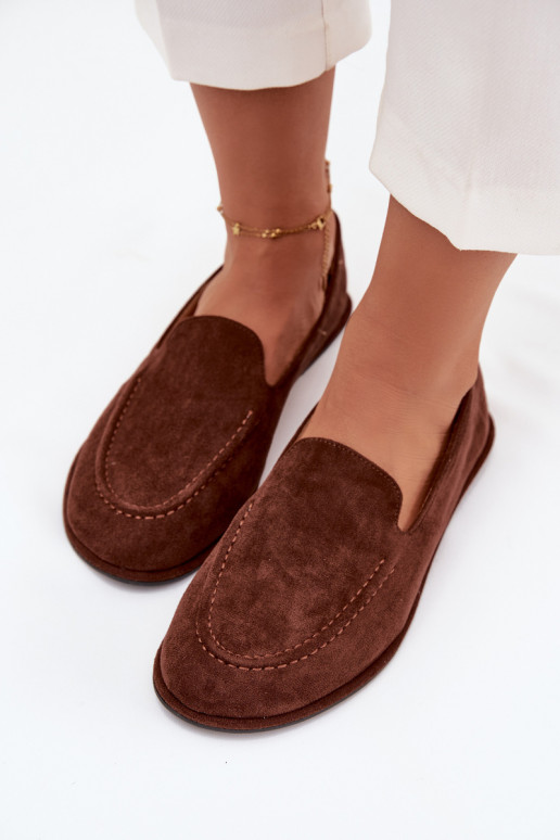mocassins pour femmesen daim écologiqueu isocèle marron Miryelle