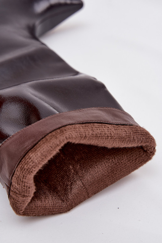 avec effet vernis bottes pour femmes Sur un talon bas Bourgogne Mireva avec effet vernis bottes pour femmes Sur un talon bas Bourgogne Mireva