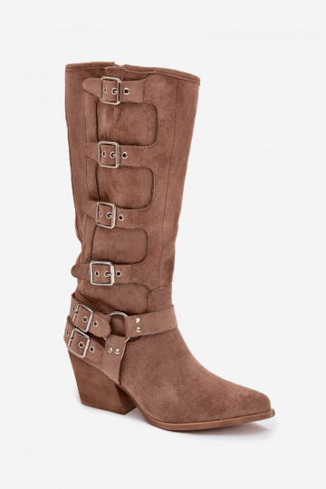 bottes style coÀ-boy avec des talons avec boucles beige Fivelle 2