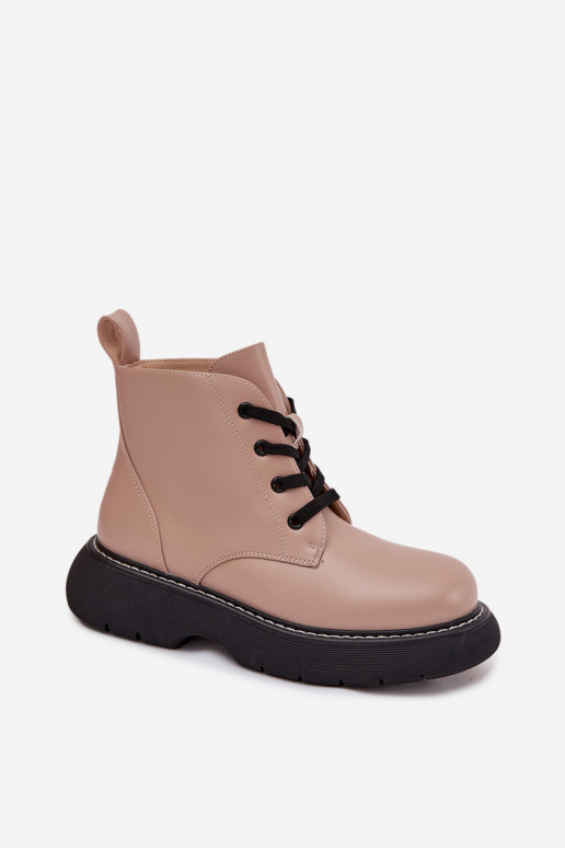 réchauffer Bottes pour femmes avec une plateforme avec des lacets beige Harmine réchauffer Bottes pour femmes avec une plateforme avec des lacets beige Harmine