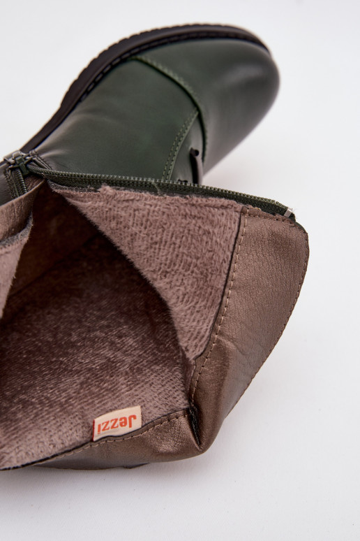 réchauffer Bottes pour femmes avec des talons larges couleur verte Labise