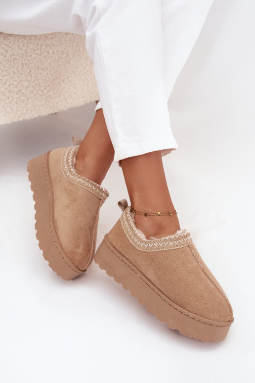Bottes de neige Bas femmeHaftem avec une plateforme beige Taliah