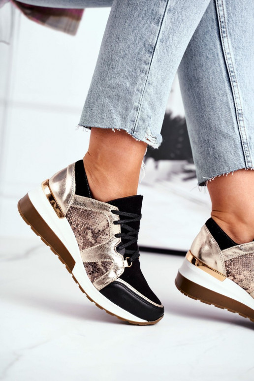 Chaussures modèle baskets en cuir couleur dorée Nicole 2465 Chaussures modèle baskets en cuir couleur dorée Nicole 2465