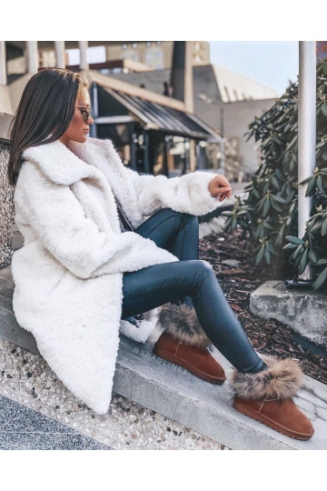 Féminin Peau Bottes de neige avec un manteau de fourrure marron Alexa 2