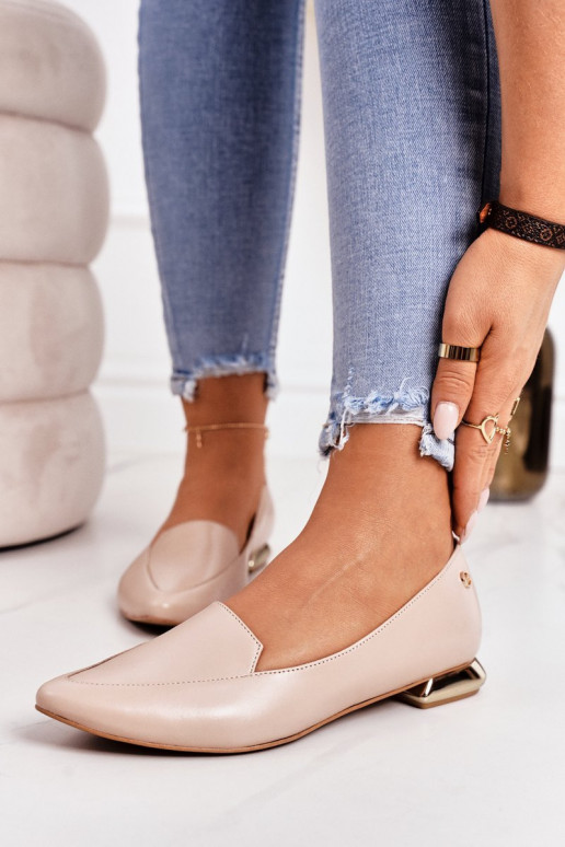 Mocassins avec des talons dorés Laura Messi 2013 beige