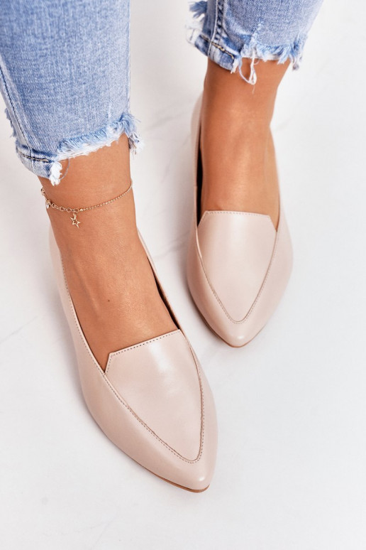 Mocassins avec des talons dorés Laura Messi 2013 beige