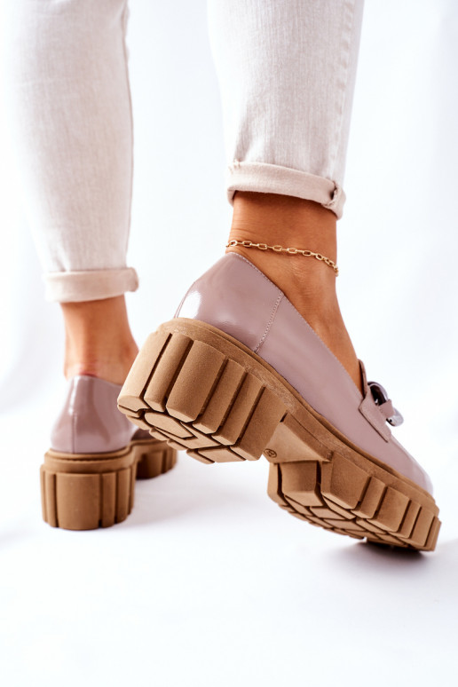 Féminin chaussures Flâneurs Peau couleur cappuccino Laura Messi 2339 Féminin chaussures Flâneurs Peau couleur cappuccino Laura Messi 2339