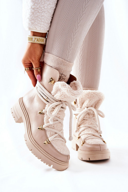 Peau Bottes chaussures avec des sangles LeÀski couleur ivoire 3116 Peau Bottes chaussures avec des sangles LeÀski couleur ivoire 3116