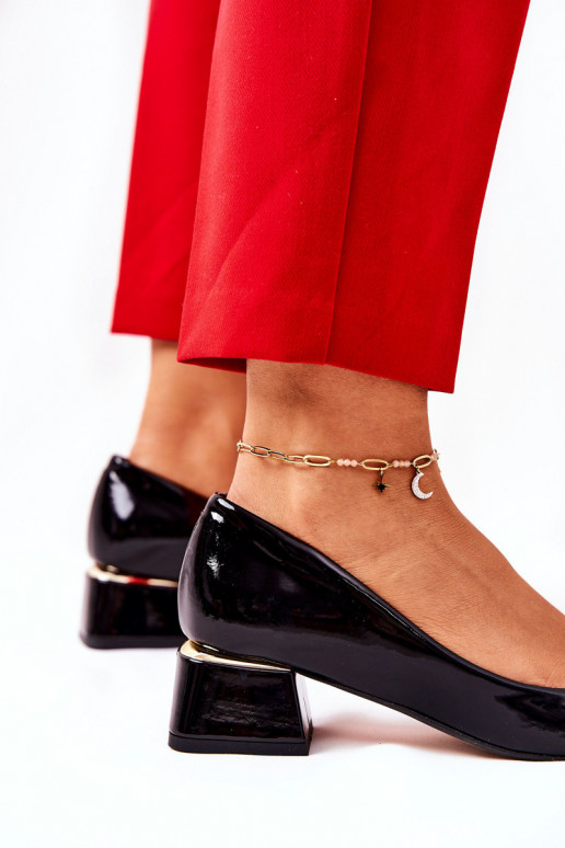 Peau avec effet vernis Chaussures LeÀski 3118 couleur noire Peau avec effet vernis Chaussures LeÀski 3118 couleur noire