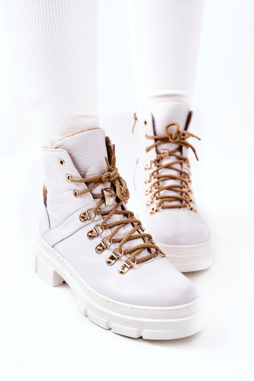 Peau réchauffer Bottes Blanc-beige Brescia Peau réchauffer Bottes Blanc-beige Brescia