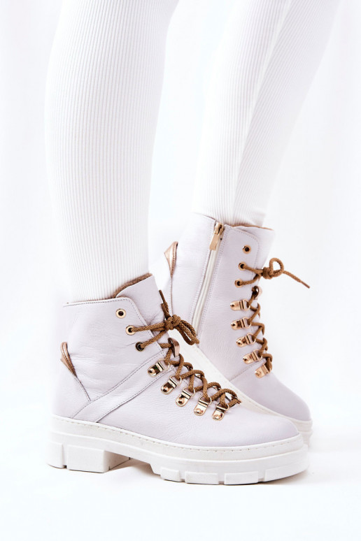 Peau réchauffer Bottes Blanc-beige Brescia Peau réchauffer Bottes Blanc-beige Brescia