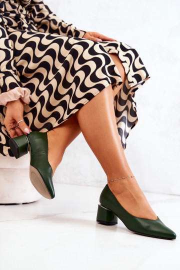 Peau Chaussures Nosek avec des nez pointus couleur verte Il fautrilyn  2