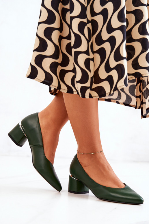 Peau Chaussures Nosek avec des nez pointus couleur verte Il fautrilyn  Peau Chaussures Nosek avec des nez pointus couleur verte Il fautrilyn