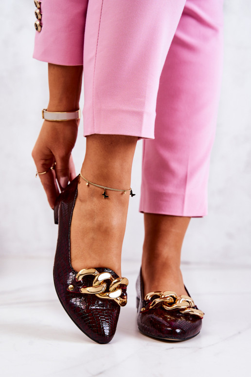 Peau avec effet vernis avec imitation peau de serpent Chaussures Bourgogne Elissabeth Peau avec effet vernis avec imitation peau de serpent Chaussures Bourgogne Elissabeth