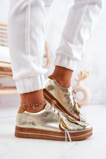 Peau chaussures Il fautciejka 04550-25 couleur dorée 2