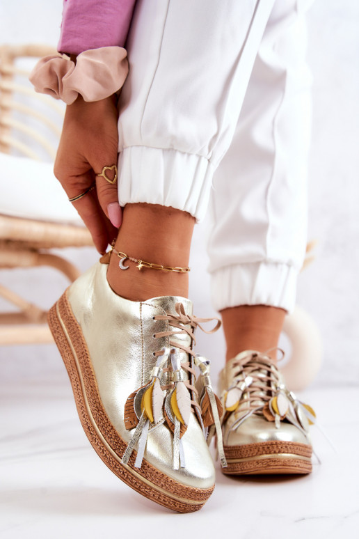 Peau chaussures Il fautciejka 04550-25 couleur dorée