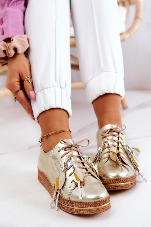 Peau chaussures Il fautciejka 04550-25 couleur dorée