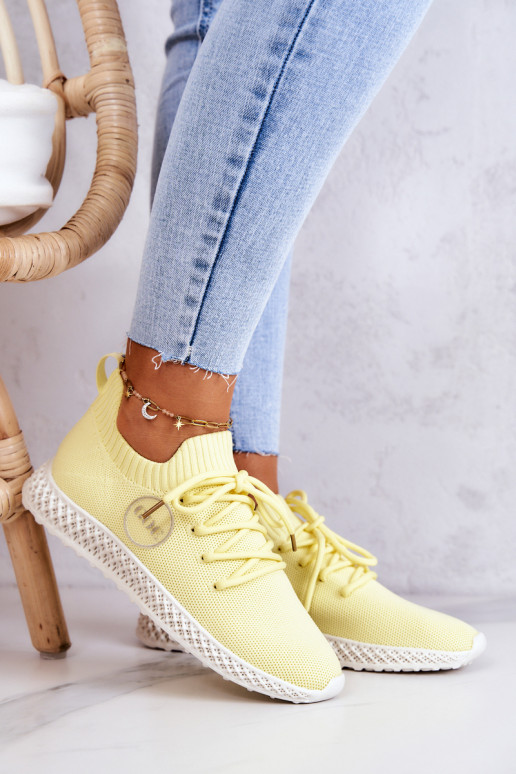 Féminin Style sportif chaussures GOE JJ2N4150 couleur jaune Féminin Style sportif chaussures GOE JJ2N4150 couleur jaune