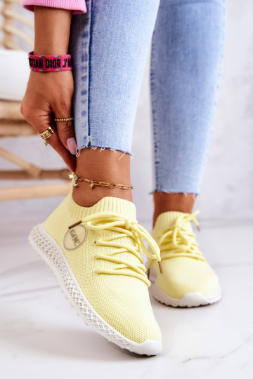 Féminin Style sportif chaussures GOE JJ2N4150 couleur jaune 2