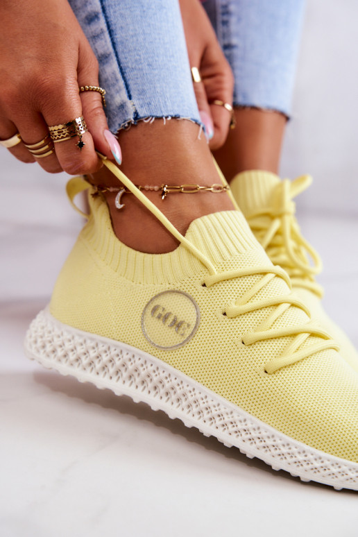 Féminin Style sportif chaussures GOE JJ2N4150 couleur jaune Féminin Style sportif chaussures GOE JJ2N4150 couleur jaune