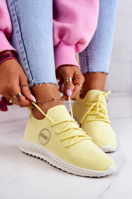 Féminin Style sportif chaussures GOE JJ2N4150 couleur jaune Féminin Style sportif chaussures GOE JJ2N4150 couleur jaune