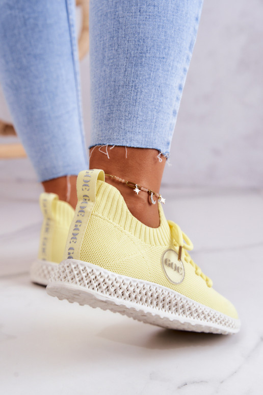 Féminin Style sportif chaussures GOE JJ2N4150 couleur jaune Féminin Style sportif chaussures GOE JJ2N4150 couleur jaune